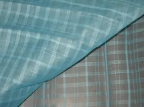 100% Cotton Organdy Clear Water Blue Plaids Fabric 44 " wide sold by the yard [3002]