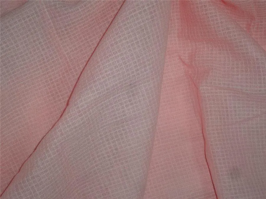 100% Cotton Organdy Micro Design Peachy Pink Fabric 44" wide sold by the yard [8287]