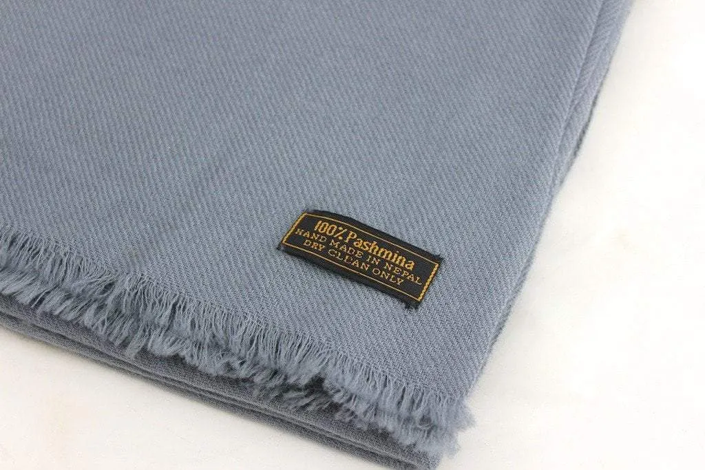 100% Pashmina Shawl in Light Grey