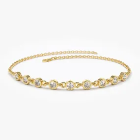 14K Gold Bezel Set Diamond Bracelet