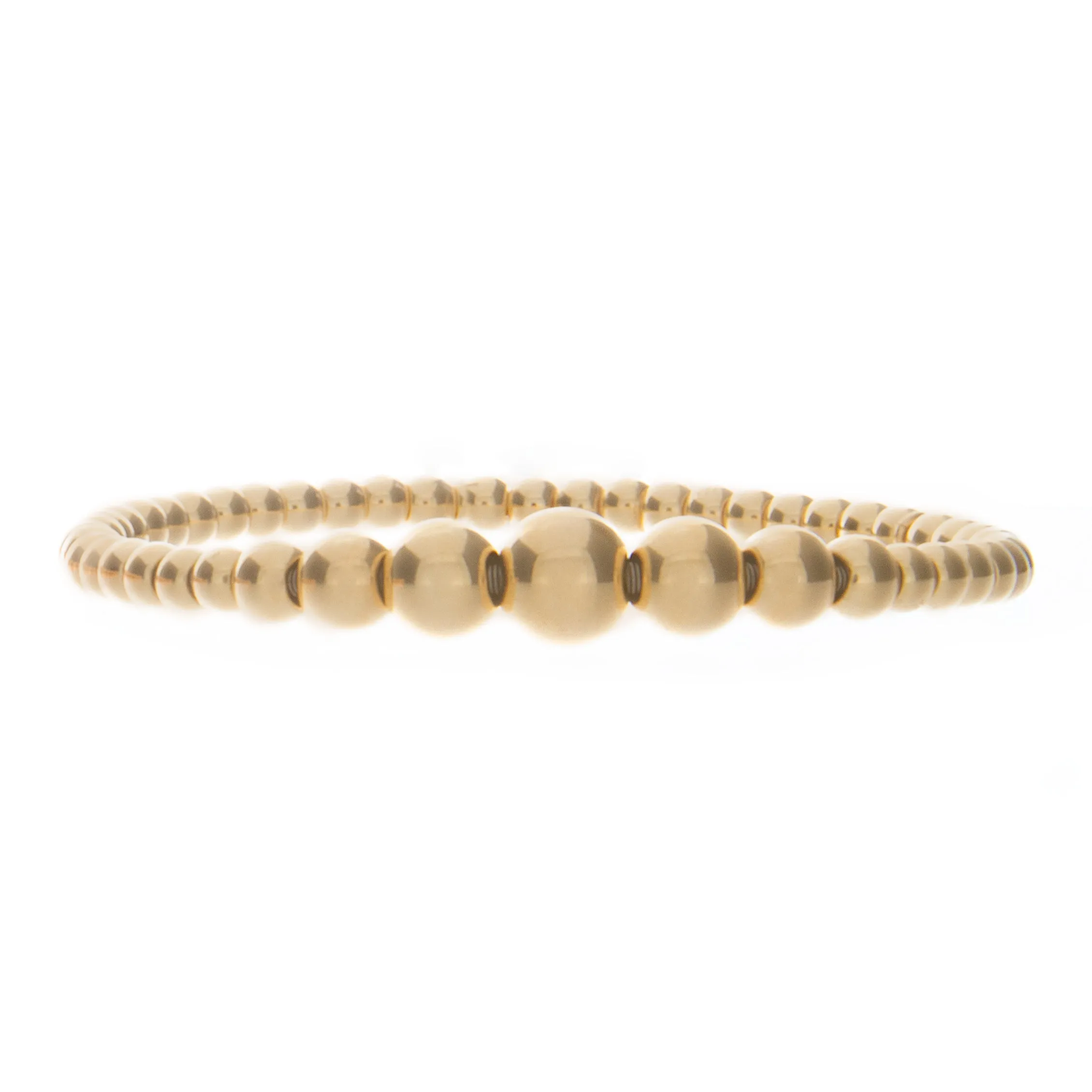 18k Gold Graded Bead Bracelet