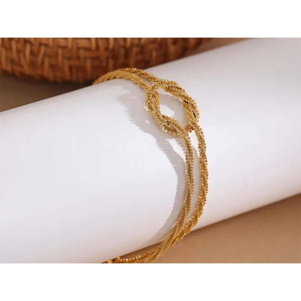 18k Gold Plated Knot Bangle Bracelet