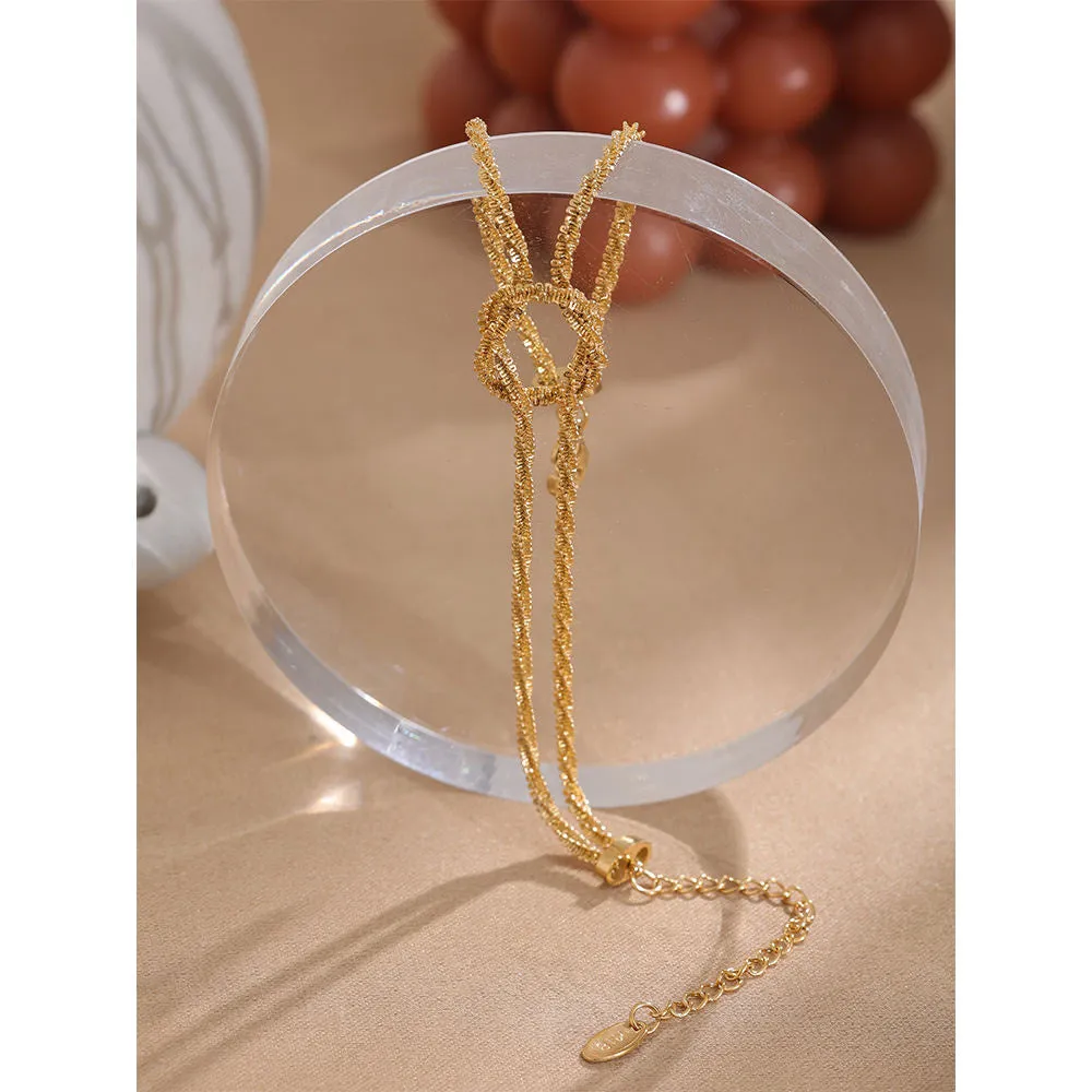 18k Gold Plated Knot Bangle Bracelet