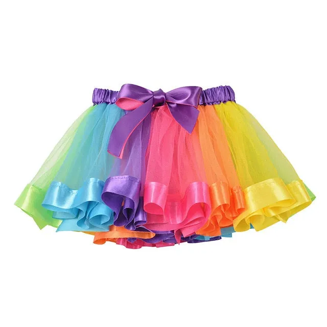 3M-8T Princess And Rainbow Tulle Skirts For Girls