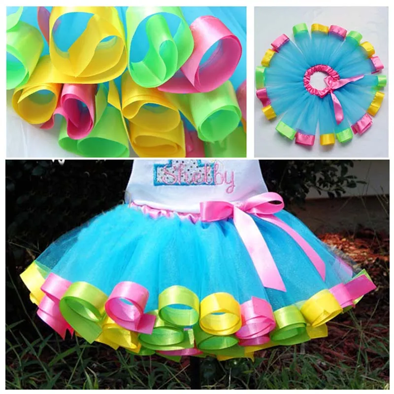 3M-8T Princess And Rainbow Tulle Skirts For Girls