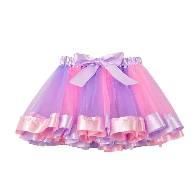 3M-8T Princess And Rainbow Tulle Skirts For Girls