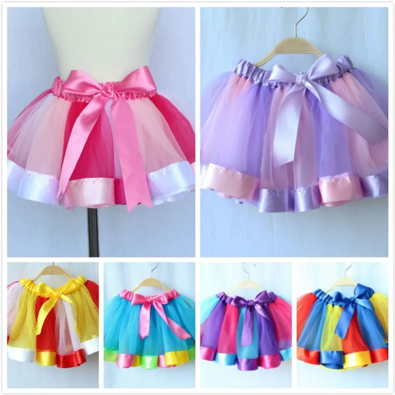 3M-8T Princess And Rainbow Tulle Skirts For Girls