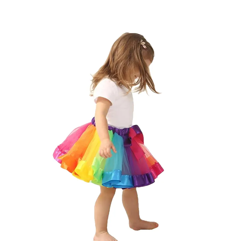 3M-8T Princess And Rainbow Tulle Skirts For Girls