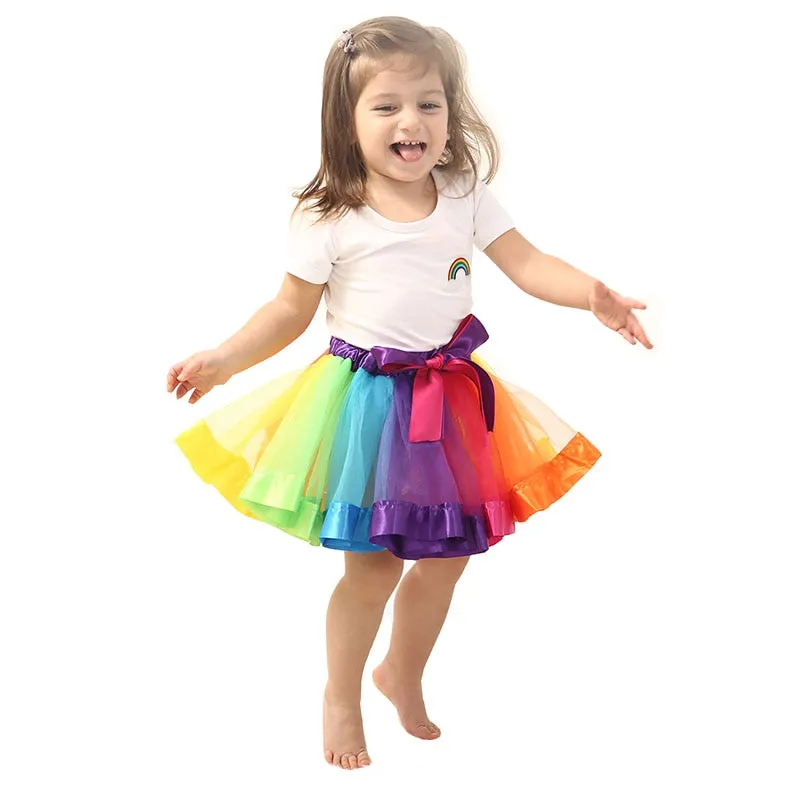 3M-8T Princess And Rainbow Tulle Skirts For Girls