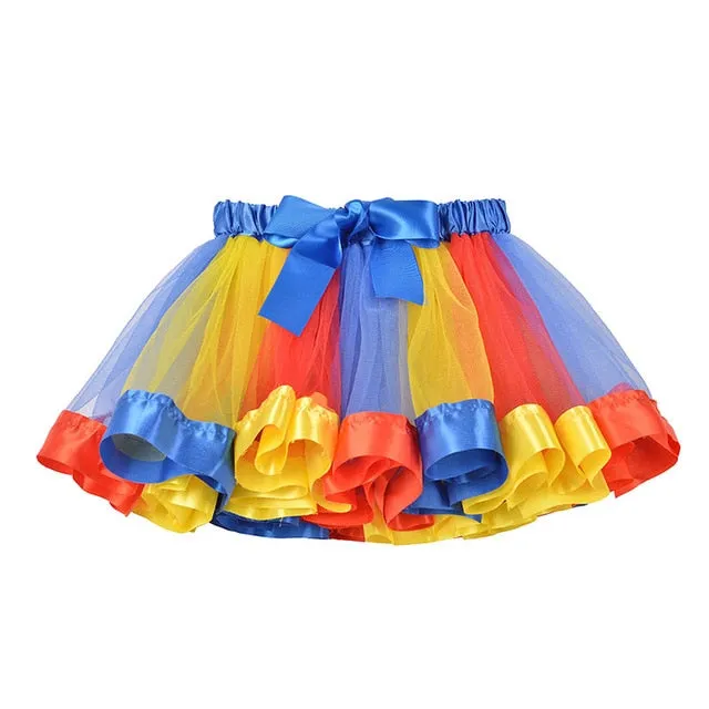 3M-8T Princess And Rainbow Tulle Skirts For Girls