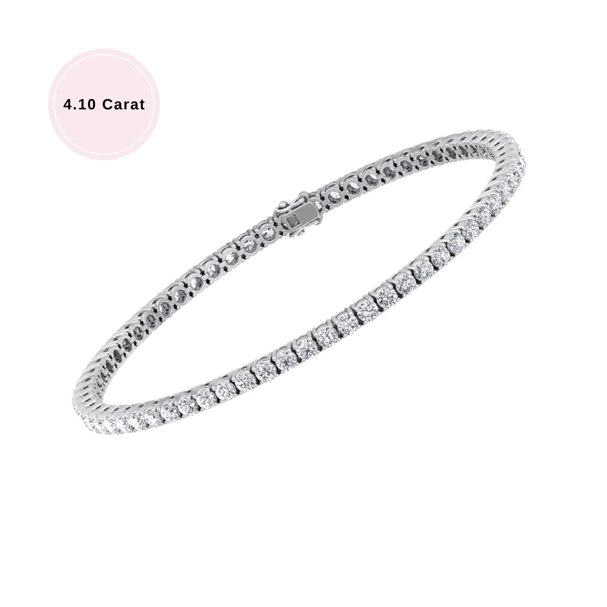 4 Prong Natural Diamond Tennis Bracelet ( Square Box Setting ) 14K Solid Gold