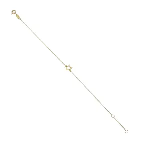 9kt Gold Open Star chain Bracelet