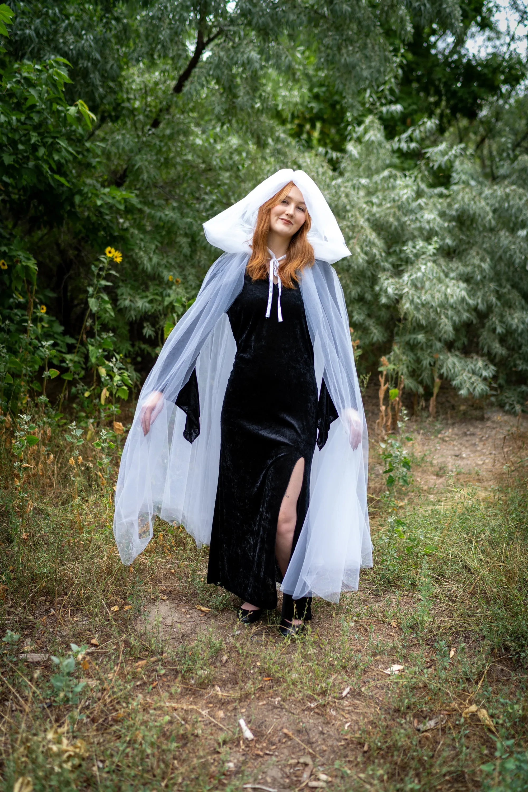 Adult White Tulle Cloak