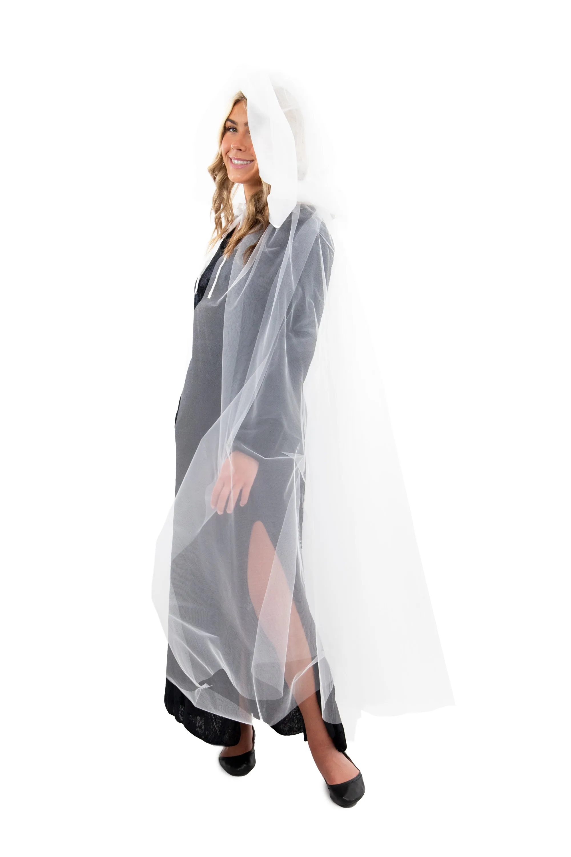 Adult White Tulle Cloak