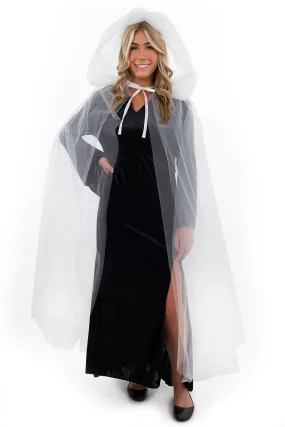 Adult White Tulle Cloak