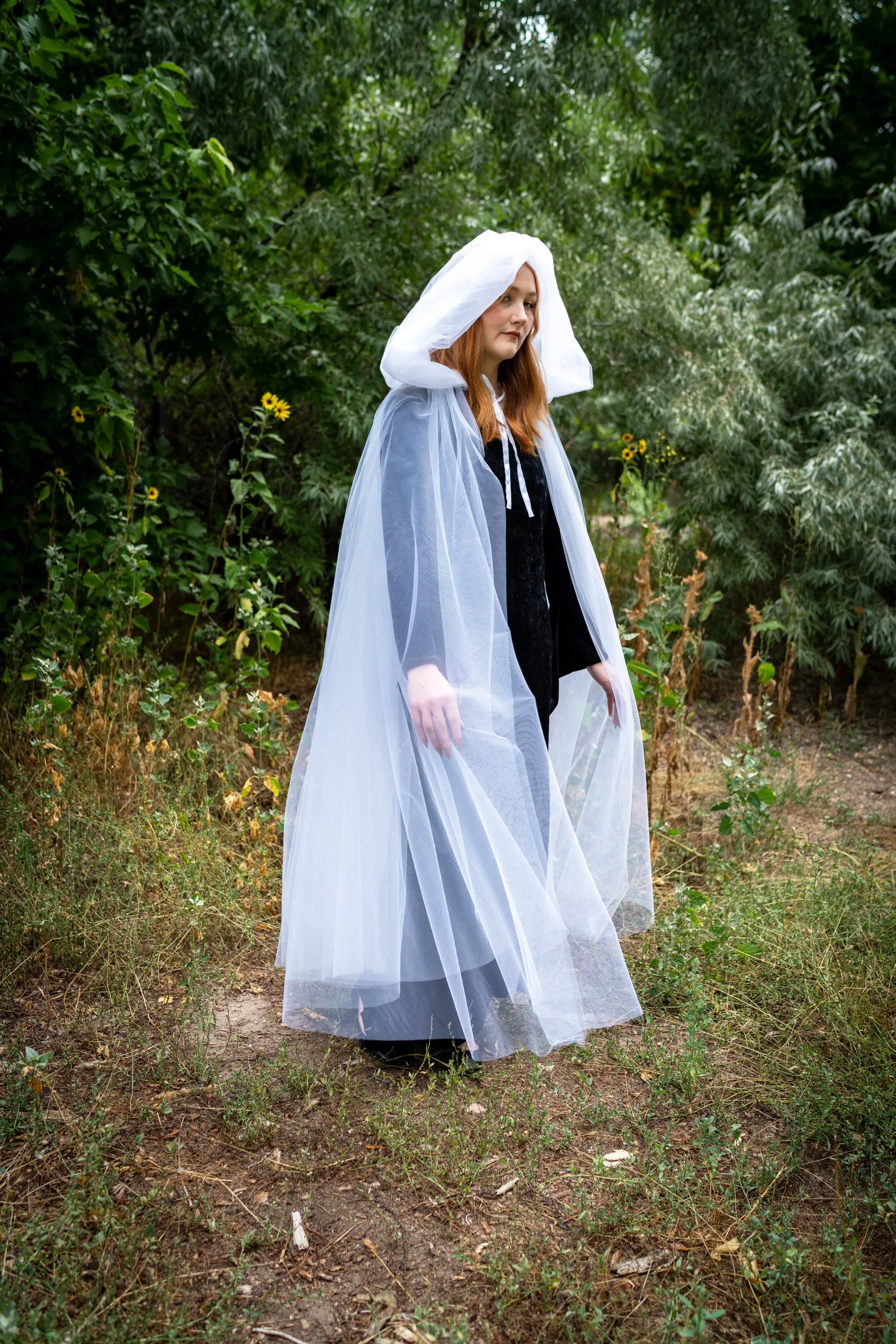 Adult White Tulle Cloak