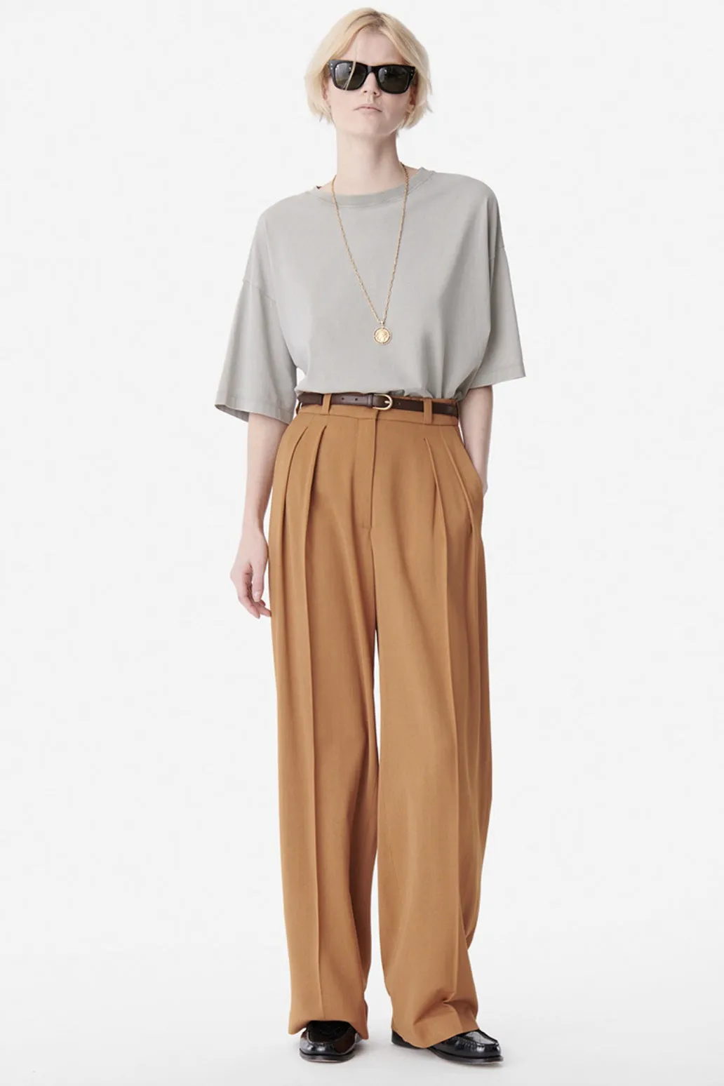 Bjorn Marron Pleated Trousers