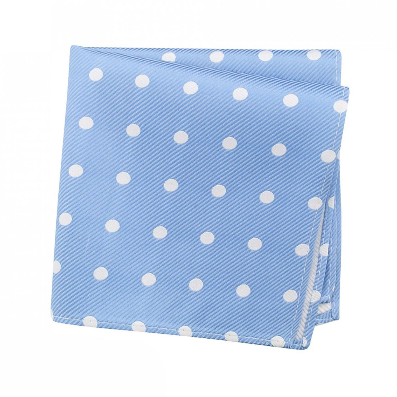 Blue Silk Handkerchief With White Polka Dots