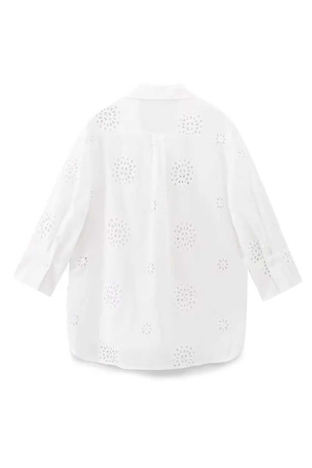 'Brianna' Eyelet Embroidered Long-Sleeved Shirt