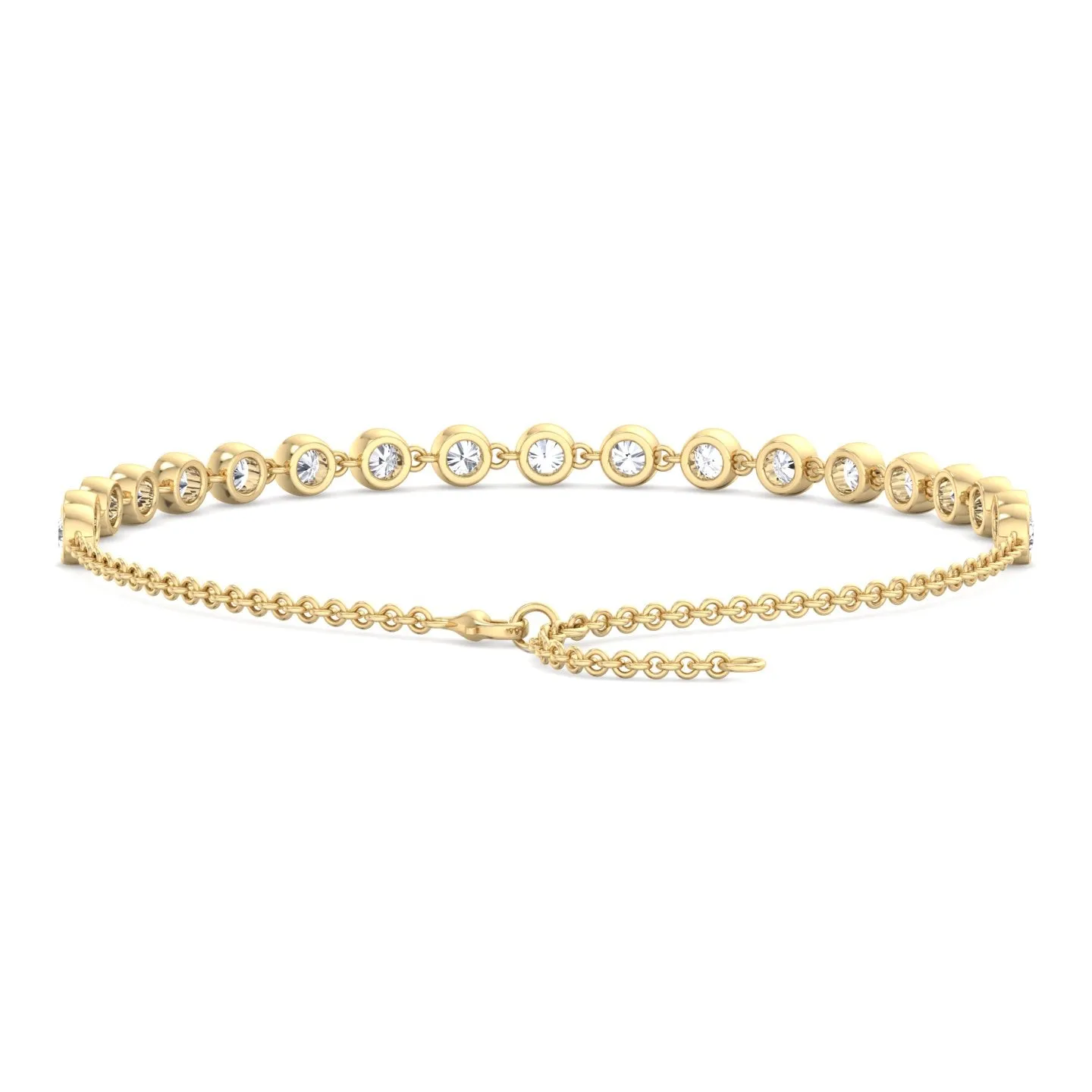 Carta - Bezel Set Natural Diamond Chain Bracelet