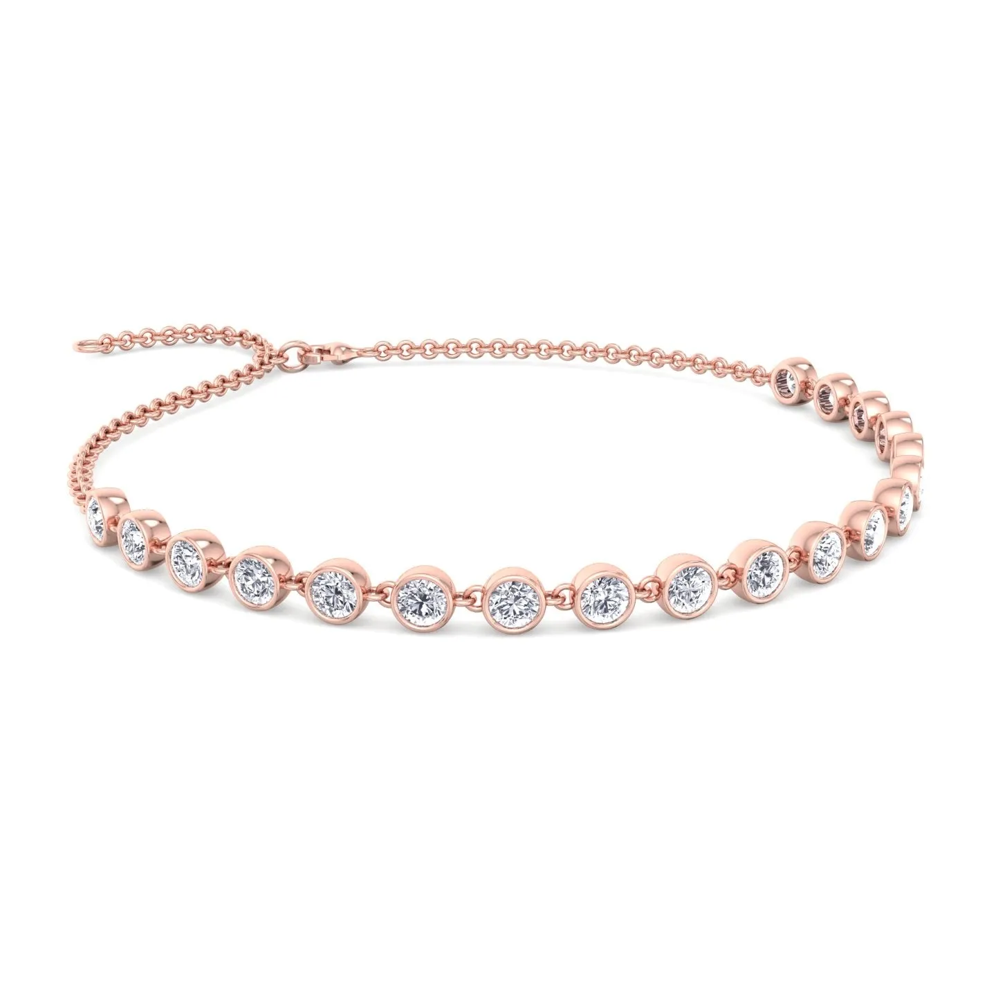 Carta - Bezel Set Natural Diamond Chain Bracelet