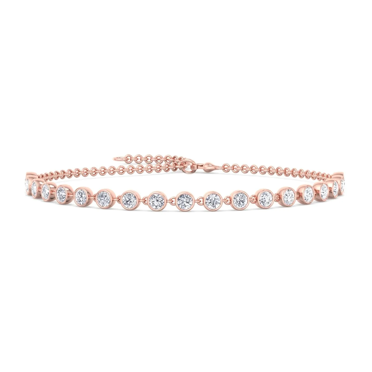 Carta - Bezel Set Natural Diamond Chain Bracelet