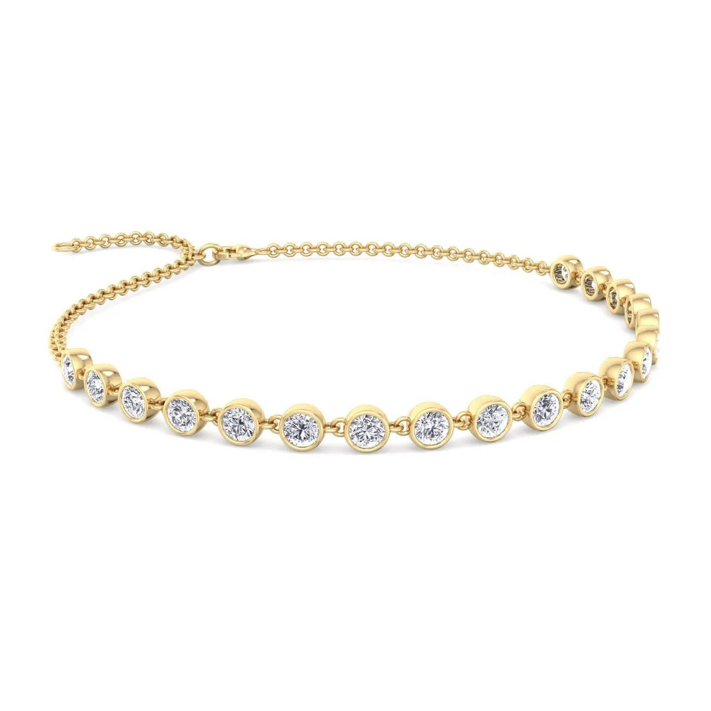 Carta - Bezel Set Natural Diamond Chain Bracelet