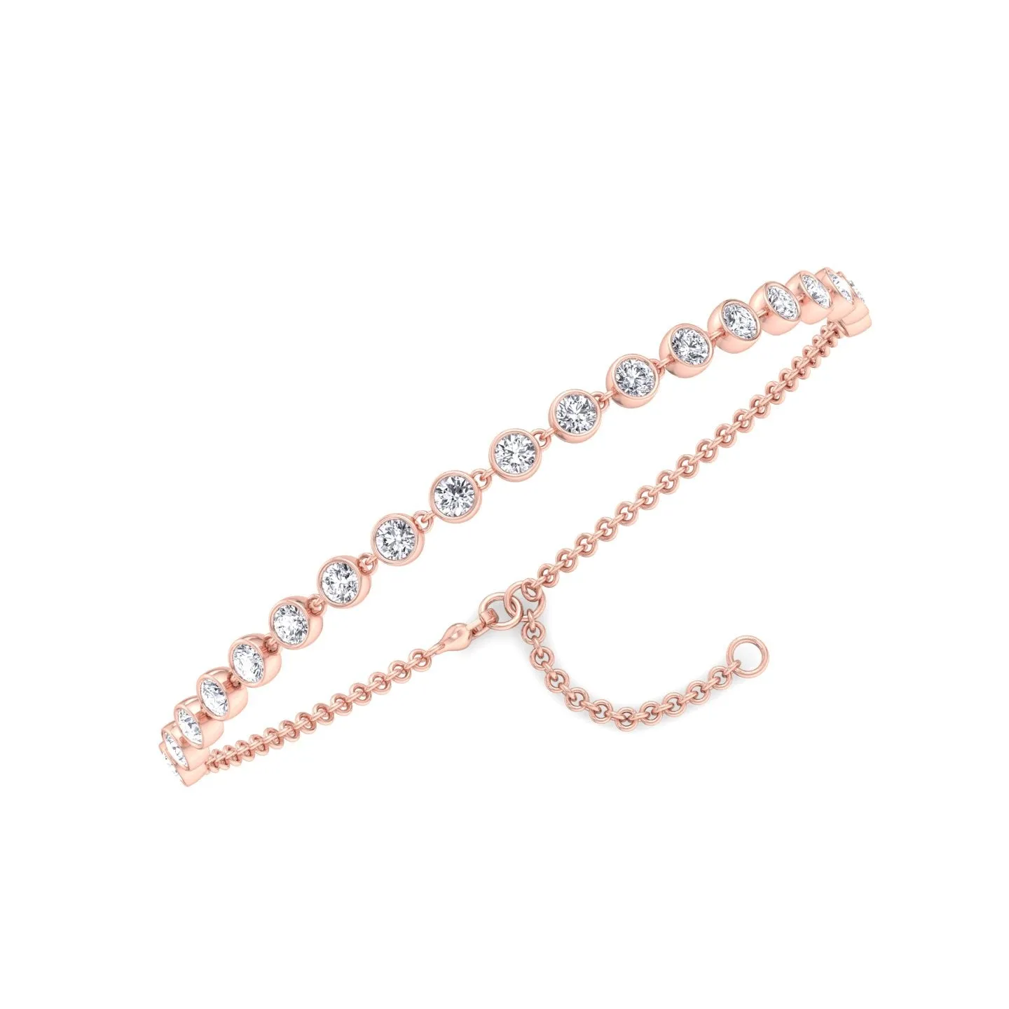 Carta - Bezel Set Natural Diamond Chain Bracelet