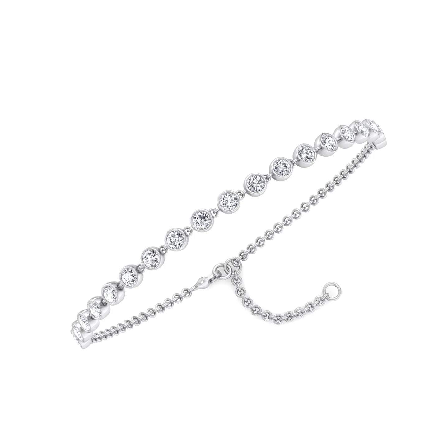 Carta - Bezel Set Natural Diamond Chain Bracelet