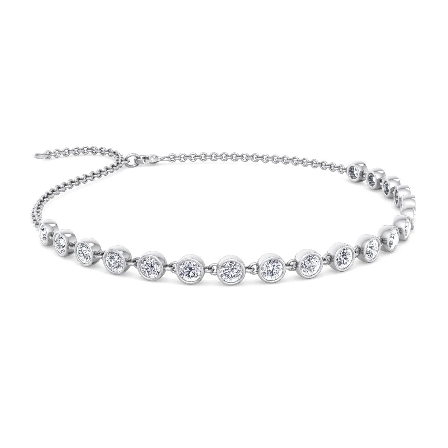 Carta - Bezel Set Natural Diamond Chain Bracelet