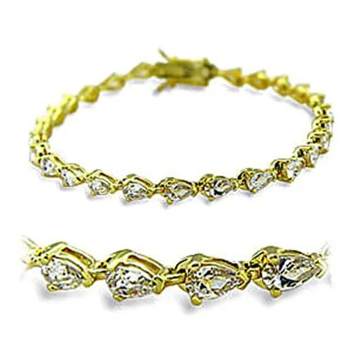 CJ415804 Wholesale Women's Brass Gold AAA Grade CZ Clear Bracelet