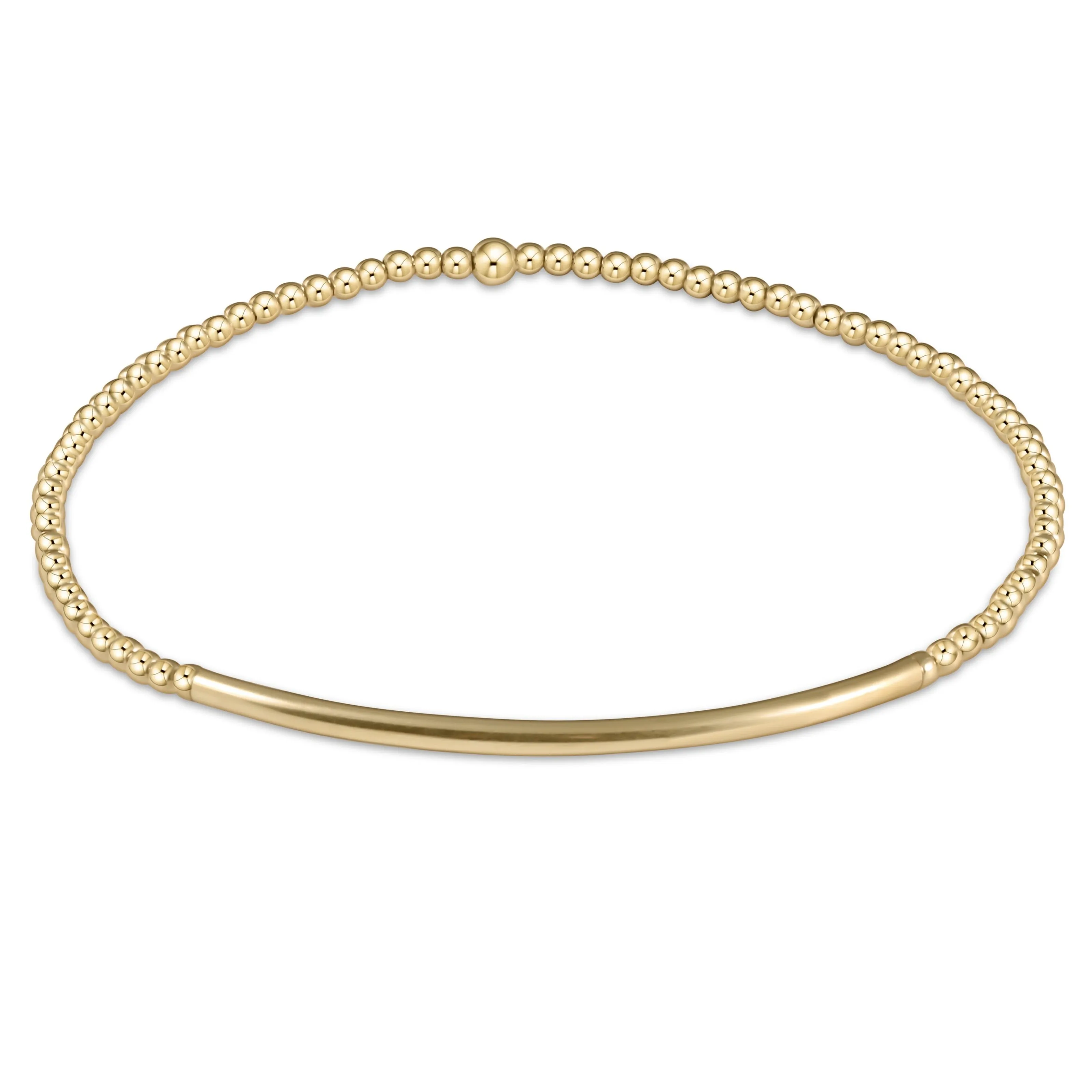 classic gold 2mm bead bracelet - bliss bar gold