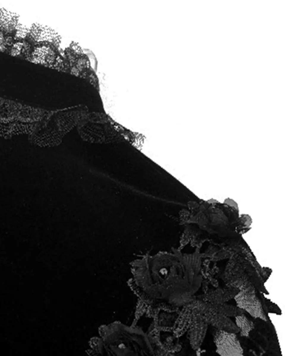 Dark In Love Dark Gothic Princess Rose Velvet & Lace Bolero Shrug