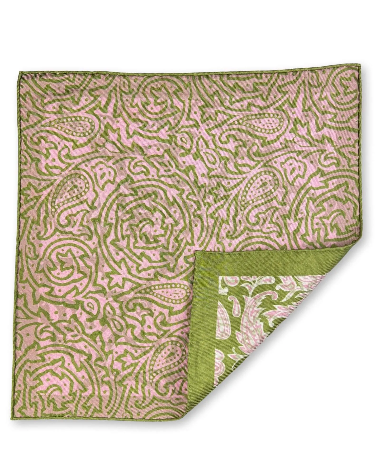 DÉCLIC Elstow Reversible Pocket Square - Green