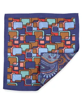 DÉCLIC Maxwell Reversible Pocket Square - Blue