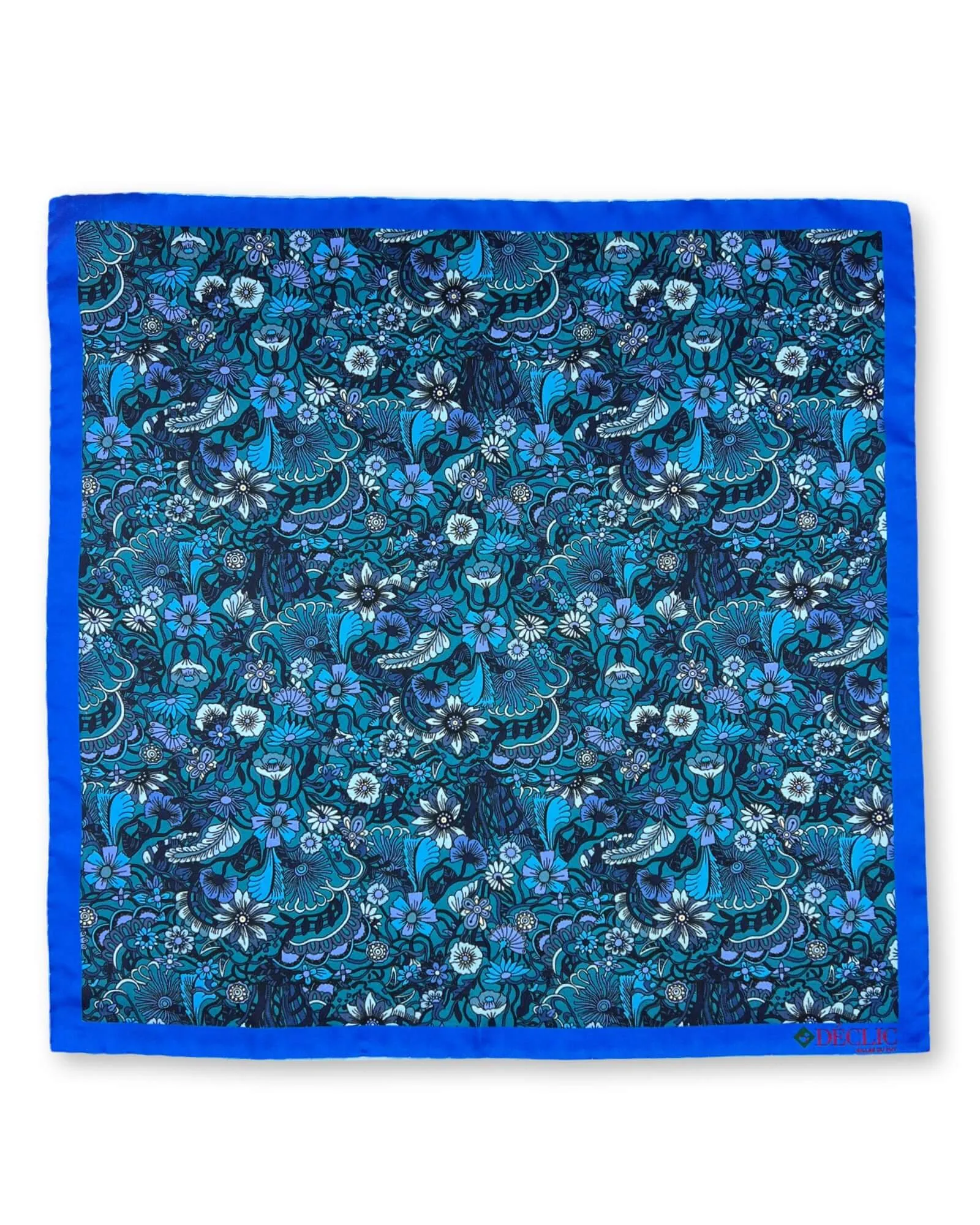 DÉCLIC Mossley Floral Pocket Square - Blue