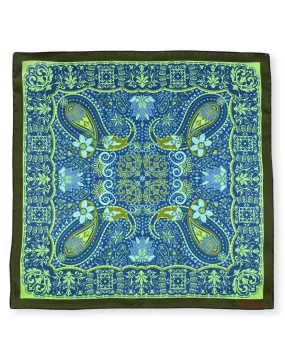 DÉCLIC Olney Paisley Pocket Square - Green