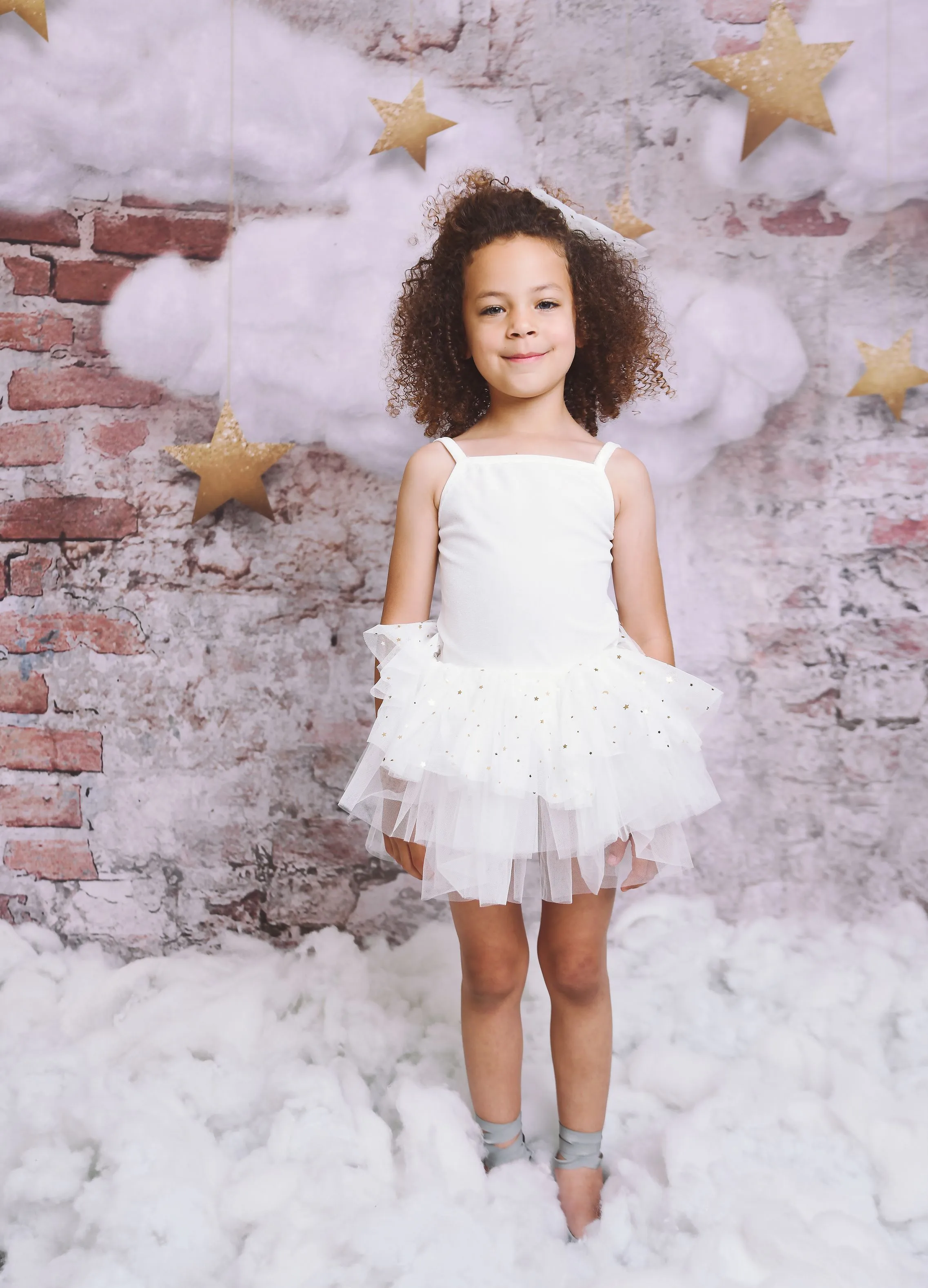 DOLLY® VELVET LEOTARD ROMPER TUTU DRESS STARS & MOON ⭐️ 🌙 TULLE white