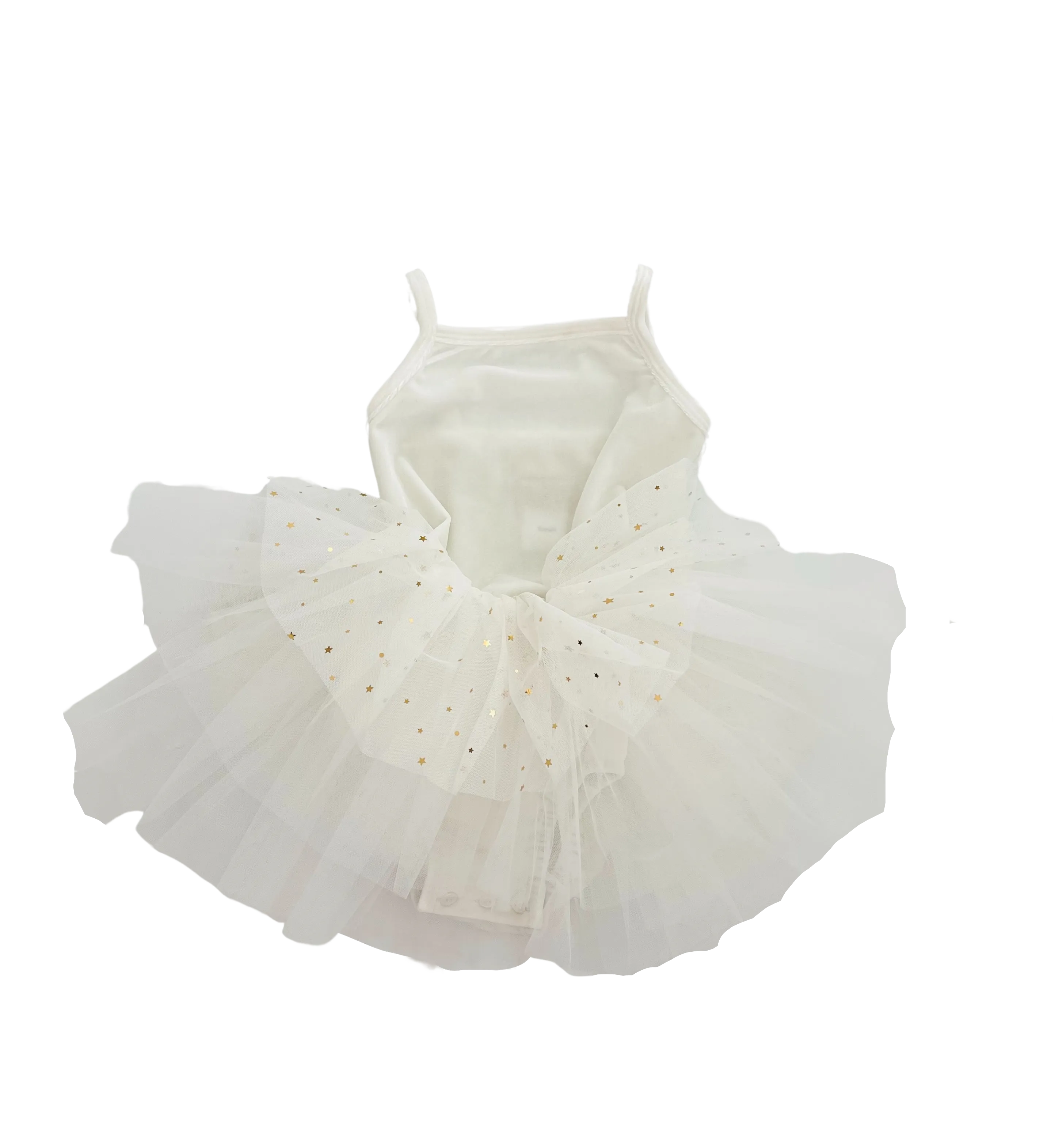 DOLLY® VELVET LEOTARD ROMPER TUTU DRESS STARS & MOON ⭐️ 🌙 TULLE white