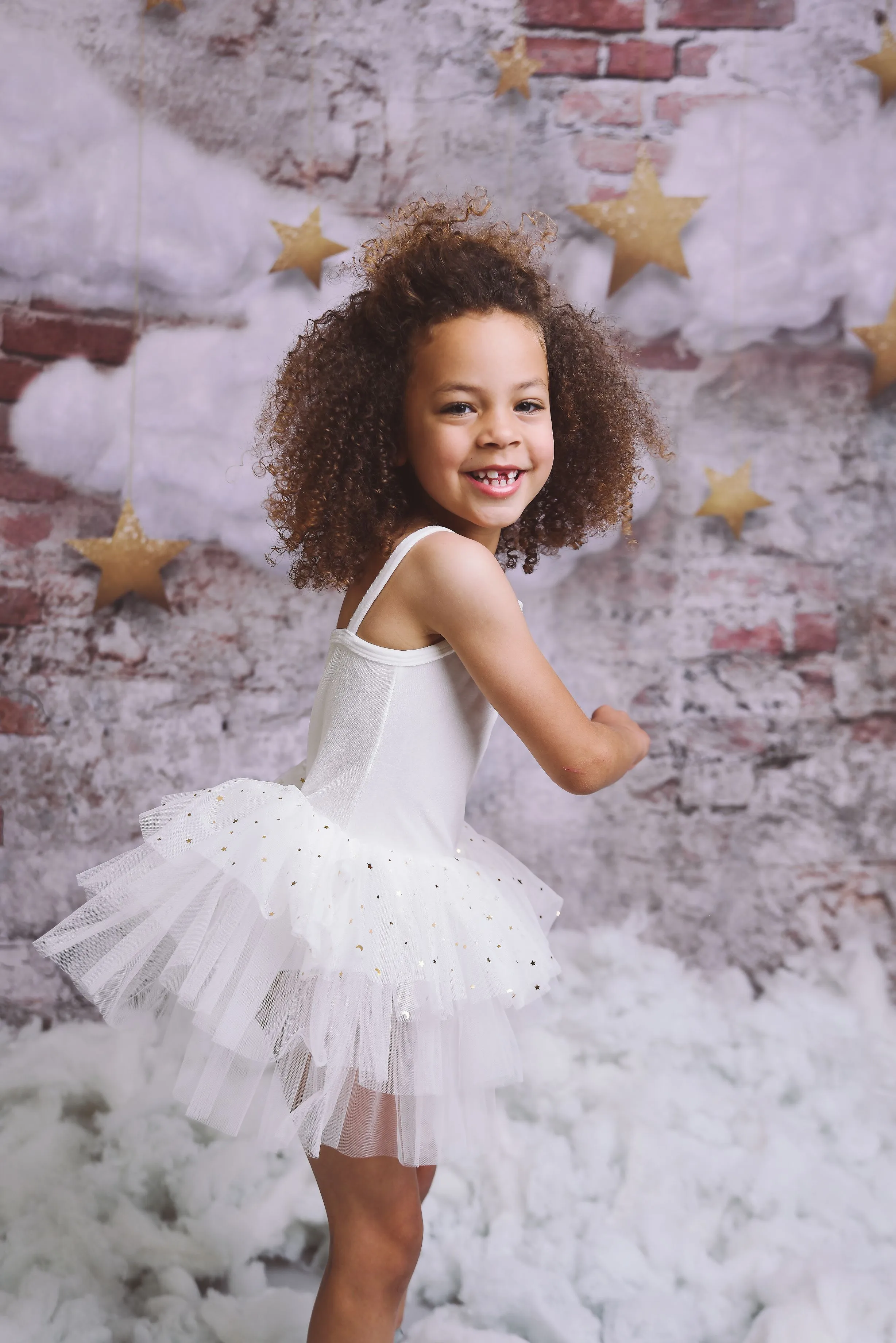 DOLLY® VELVET LEOTARD ROMPER TUTU DRESS STARS & MOON ⭐️ 🌙 TULLE white