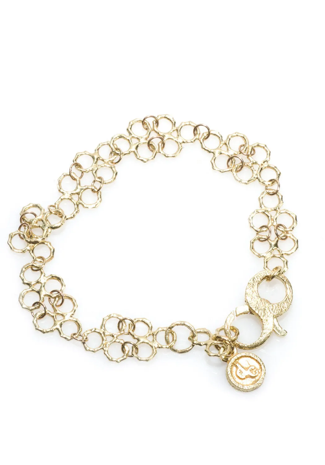 Dominique Cohen 18k Yellow Gold Bamboo Mesh Chain Bracelet