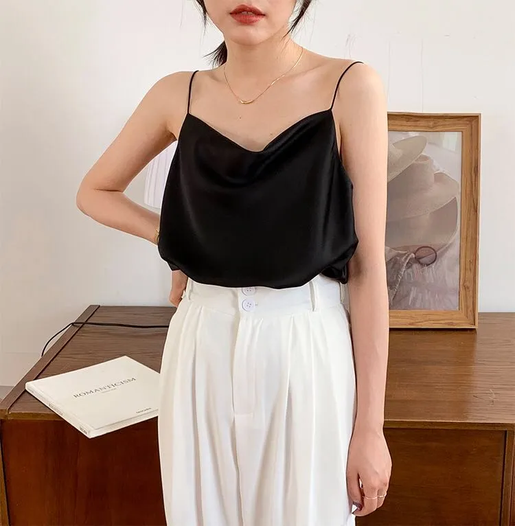 Drape Satin Camisole [2 Colours]