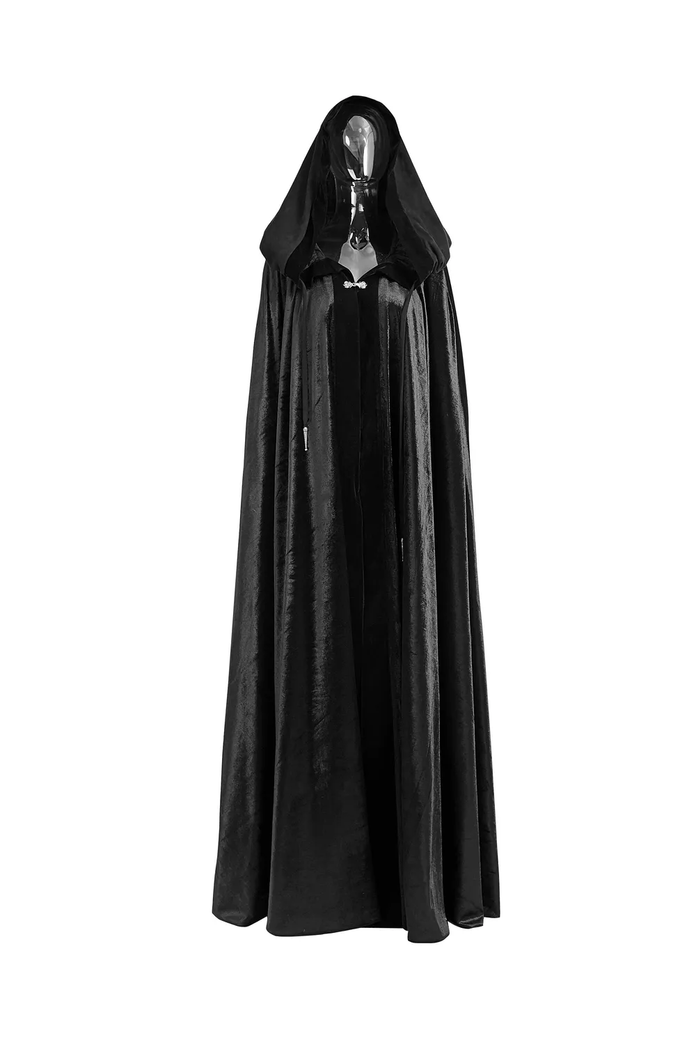 Elegant Black Lace Hooded Cloak for Mystical Style