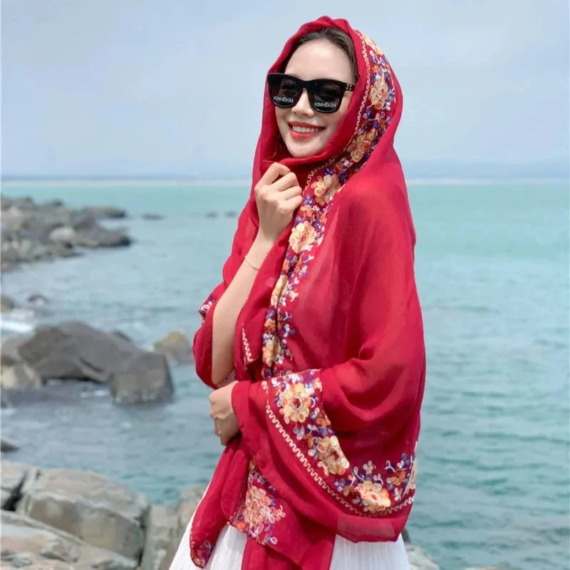 Ethnic Style Summer Silk Scarf