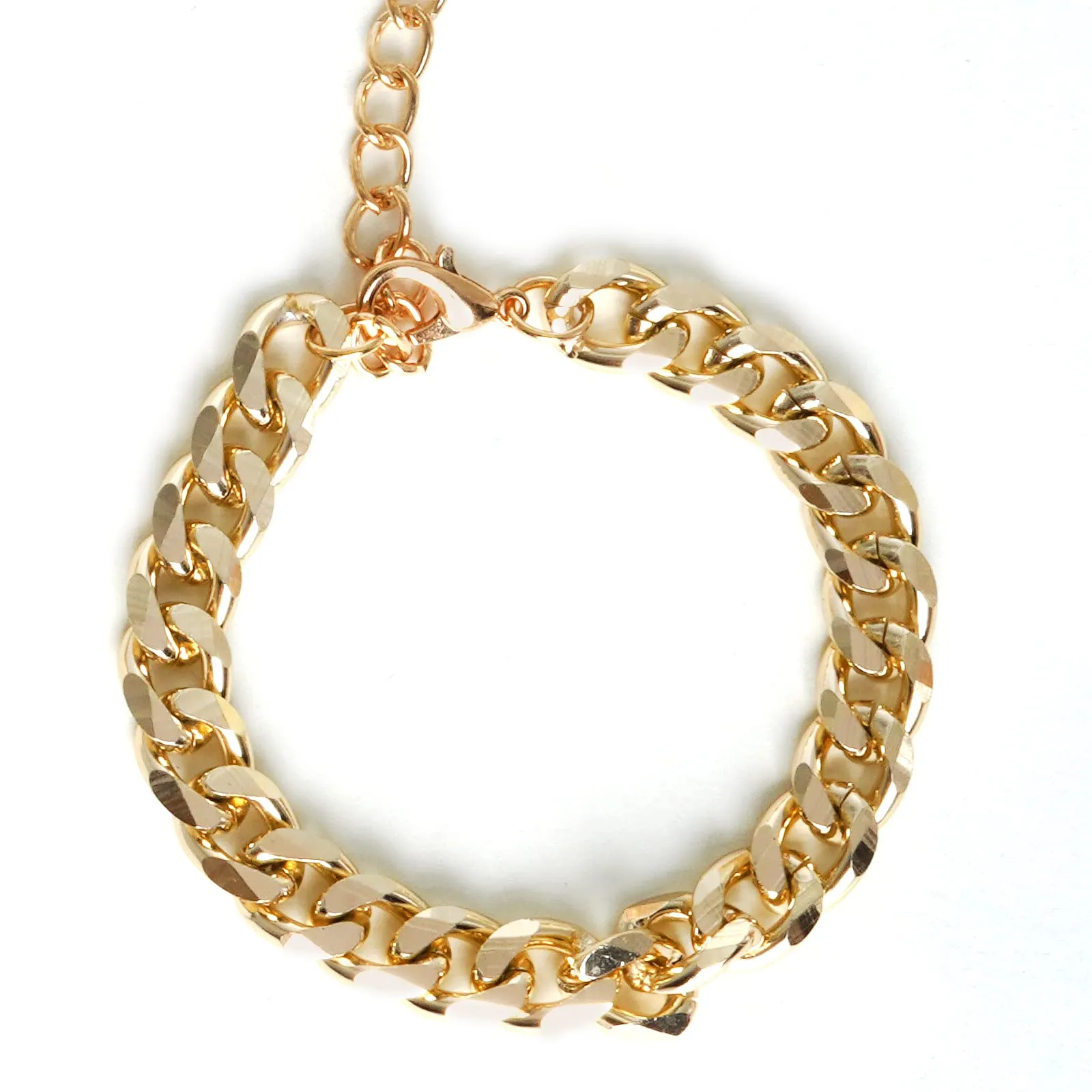 Gold Chunky Chain Link Set of 3 Bracelets