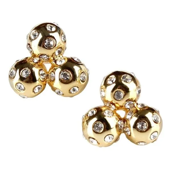 Gold Crystal Cluster Studs