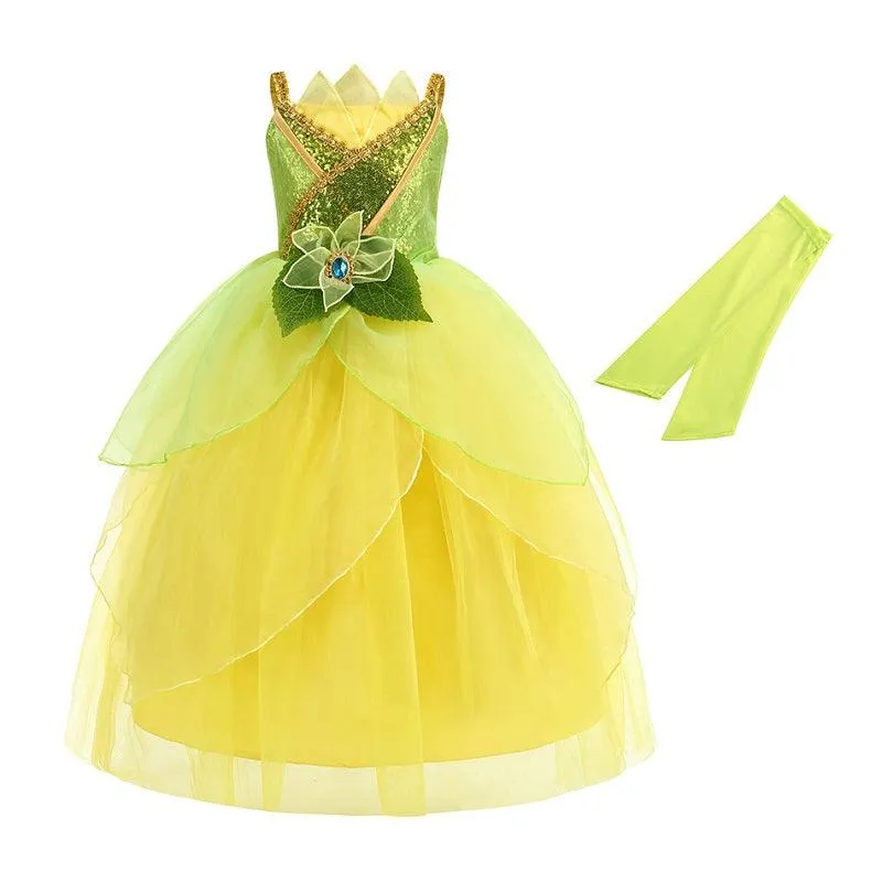 Halloween cosplay costumes Fairy Tale Fairy Dress Nature Spirit Ball Gown Girl's sequined flower princess dress Carnival Birthday Banquet Stage Performance Dress