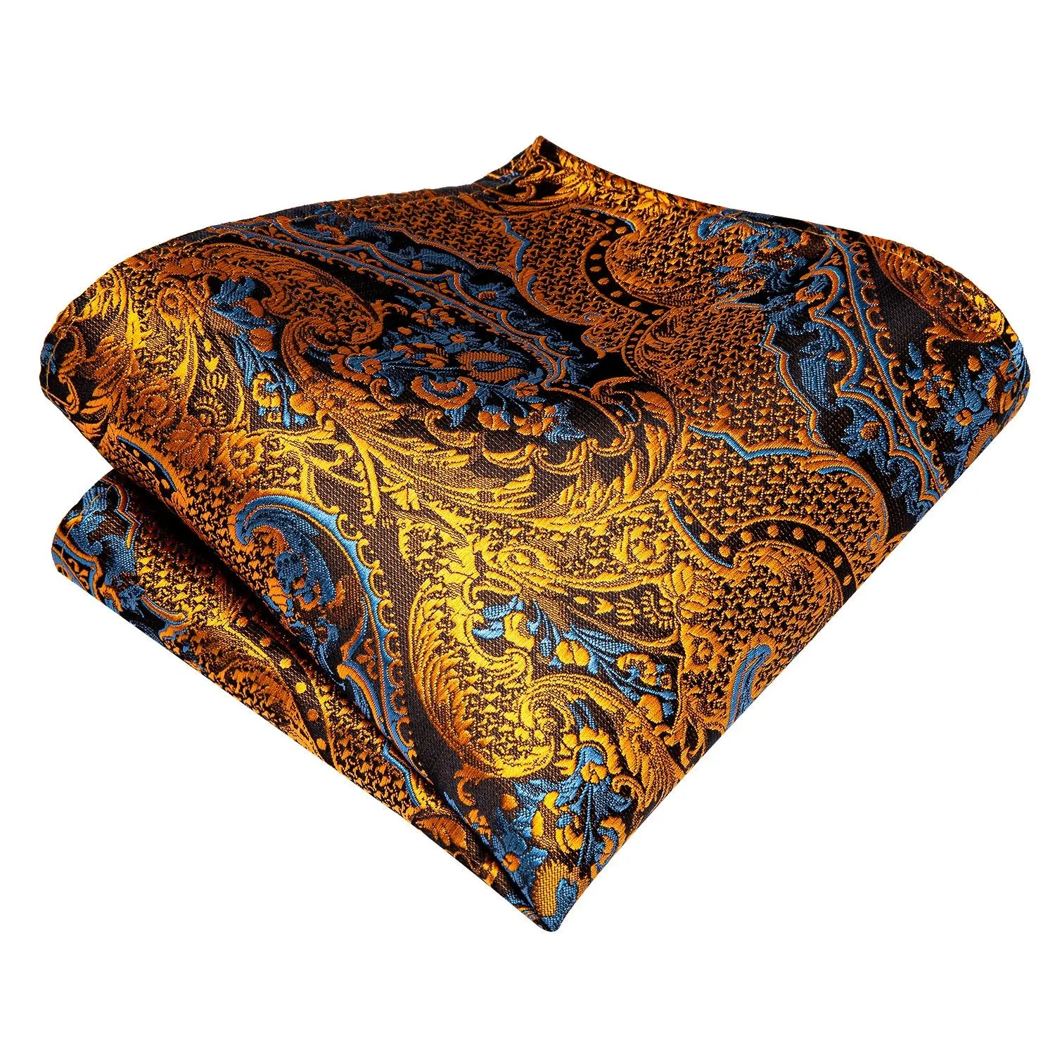 Hi-Tie Men's Handkerchief Golden Hanky Formal Paisley Pocket Square