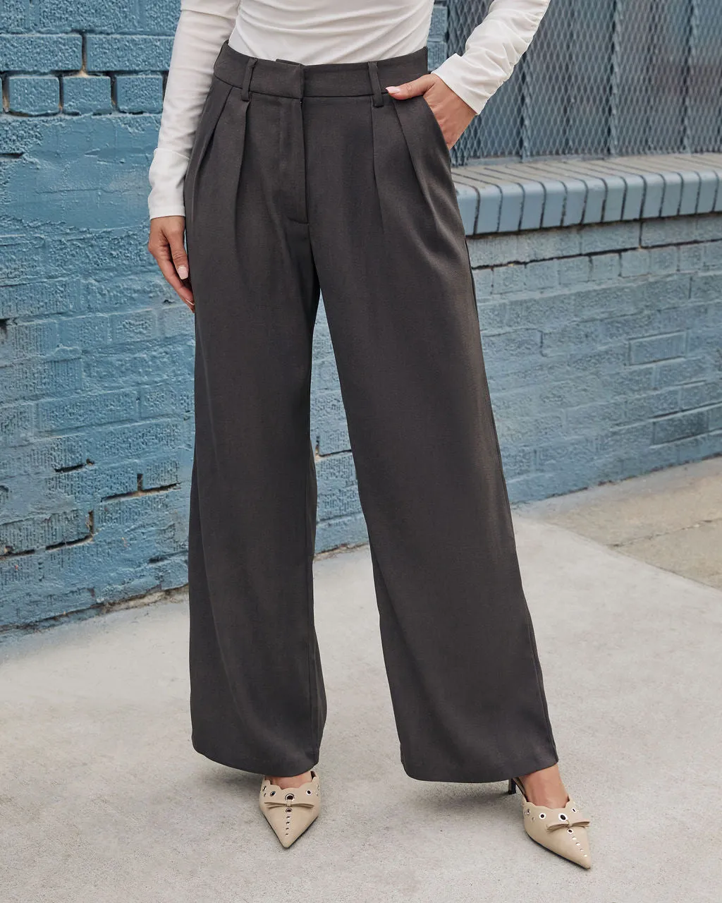 High Road Wide Leg Pleated Trousers