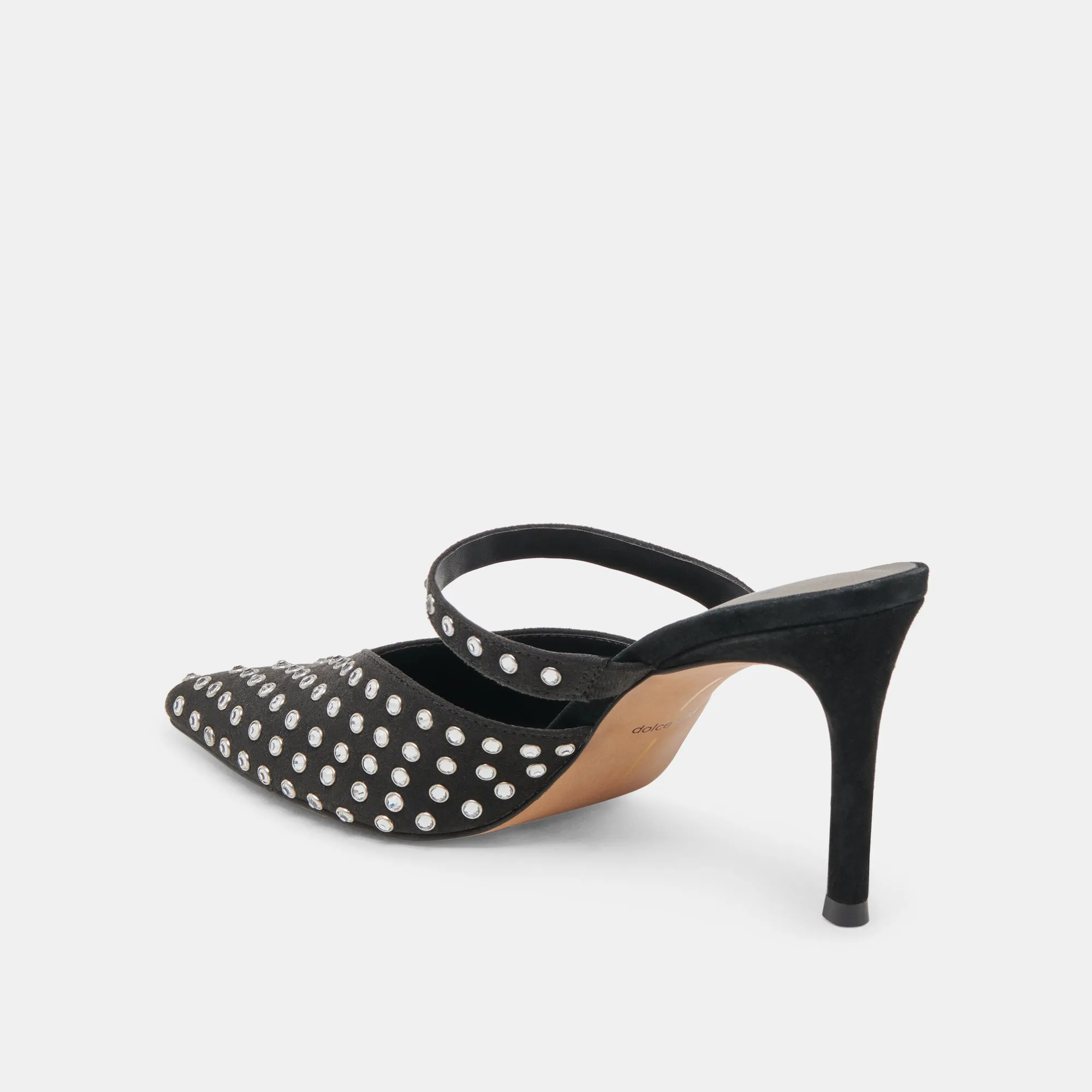 KANIKA CRYSTAL STUD HEELS BLACK CRYSTAL